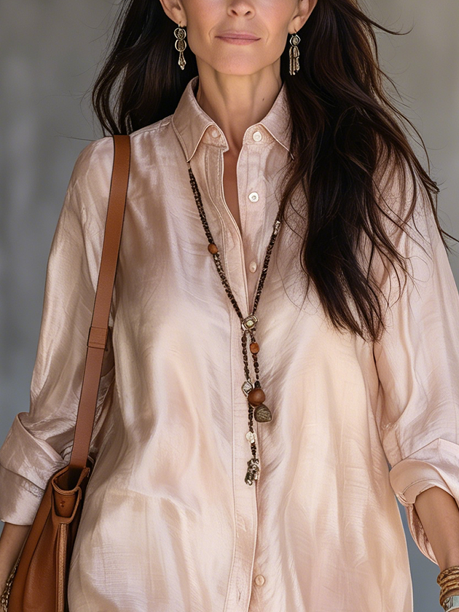 Effortless Boho Blush Pink Shirt