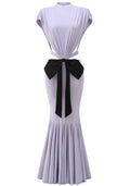 Bow Detail Cut Out Maxi Dress Lavender