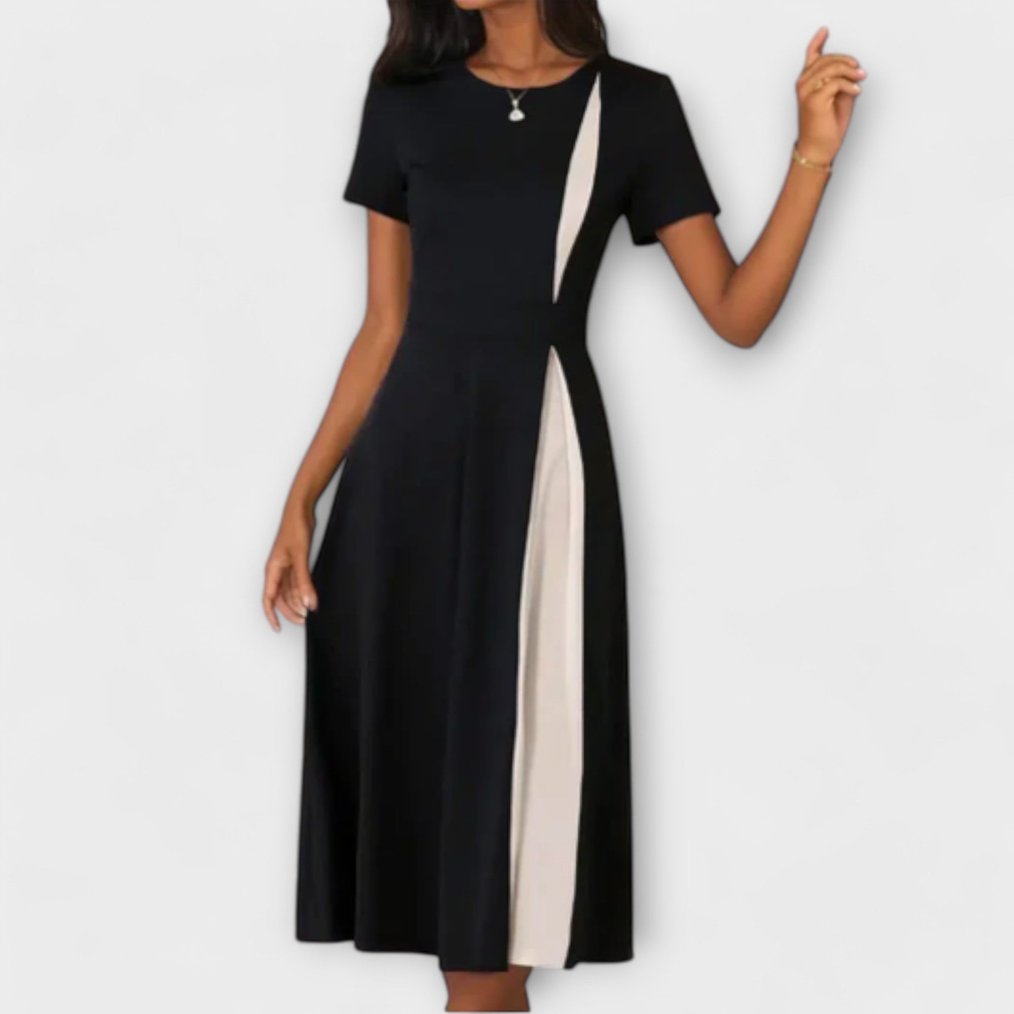 Black and White Midi Dress