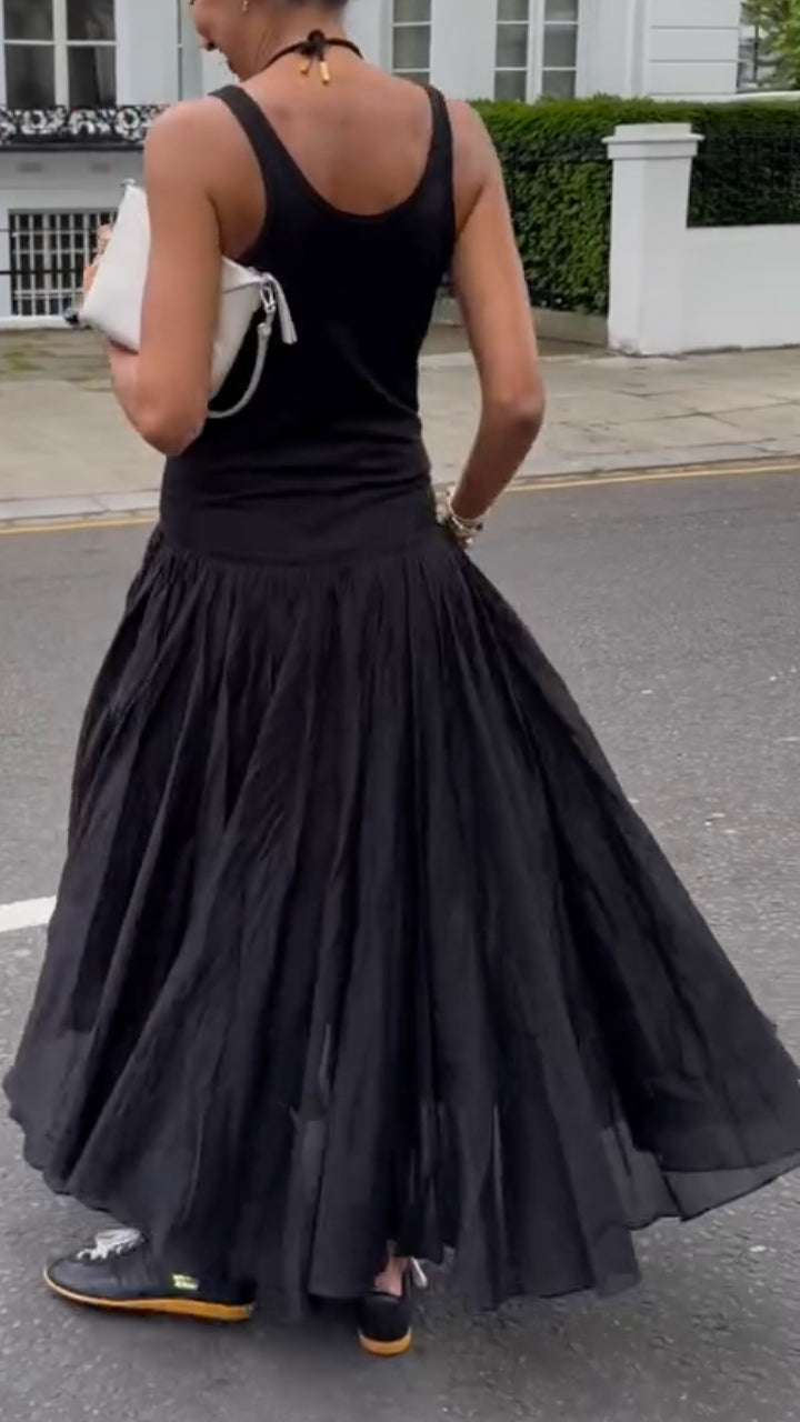 Black Tank Top & Maxi Skirt Combo Dress