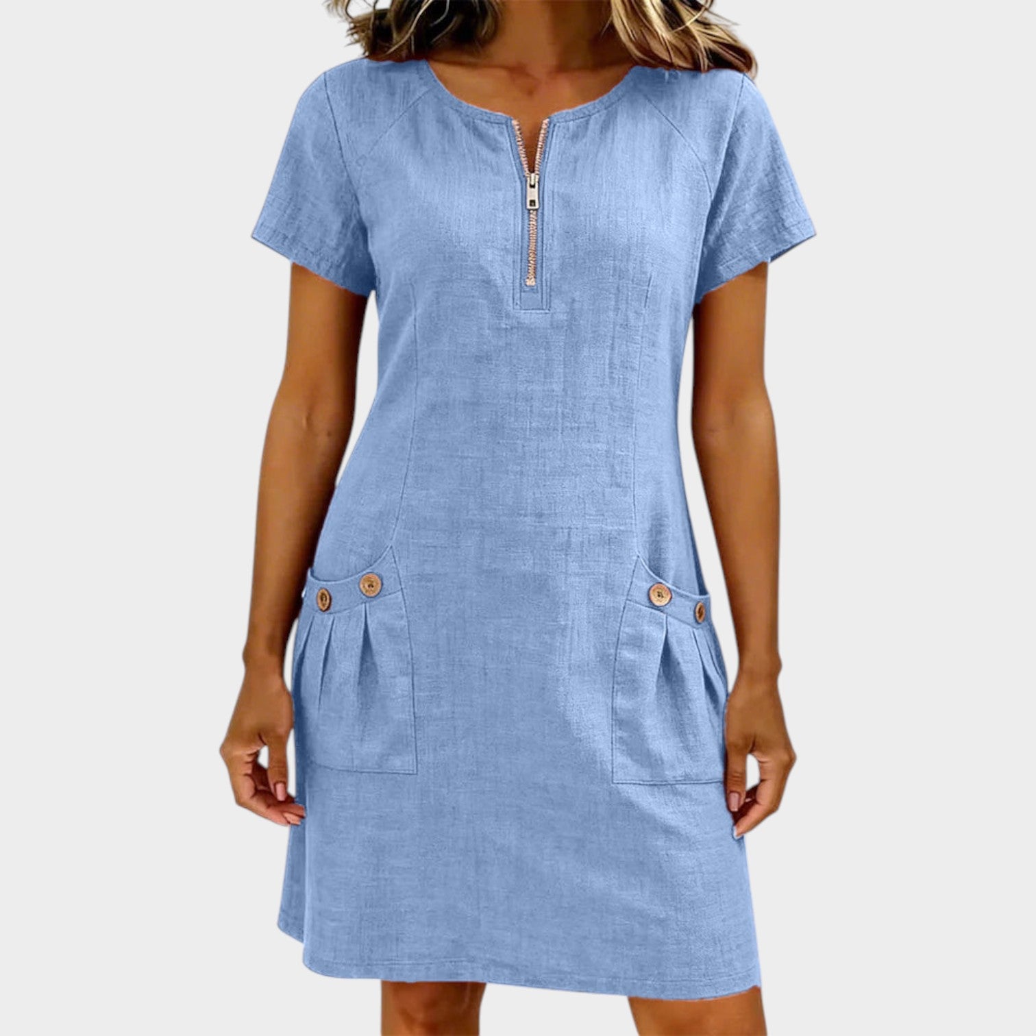 Everyday Zip-Front Mini Dress