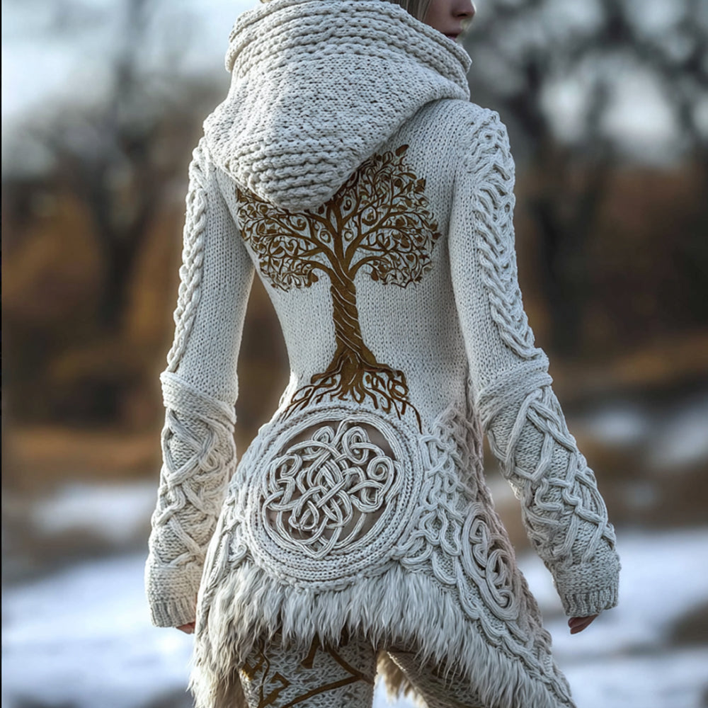 Viking Tree Of Life Celtic Knot Warm Hooded Sweater