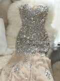 Mermaid Vintage Evening Dresses, Sleeveless Long Party Gowns  25508