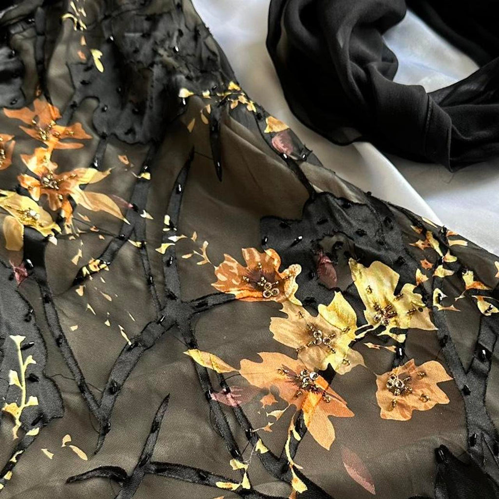 Women's Black and Orange Dress