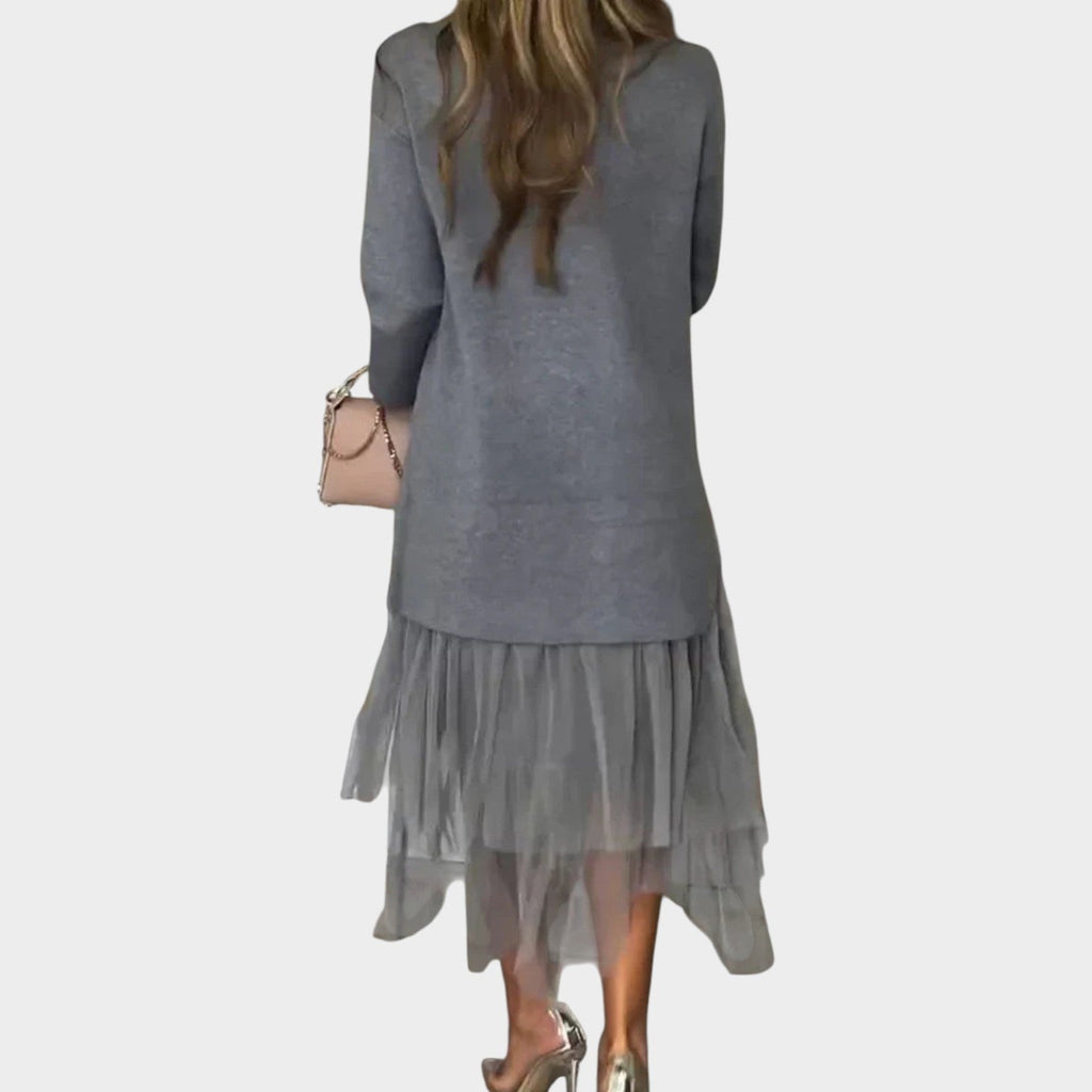 Layered Knit Top & Tulle Skirt Set