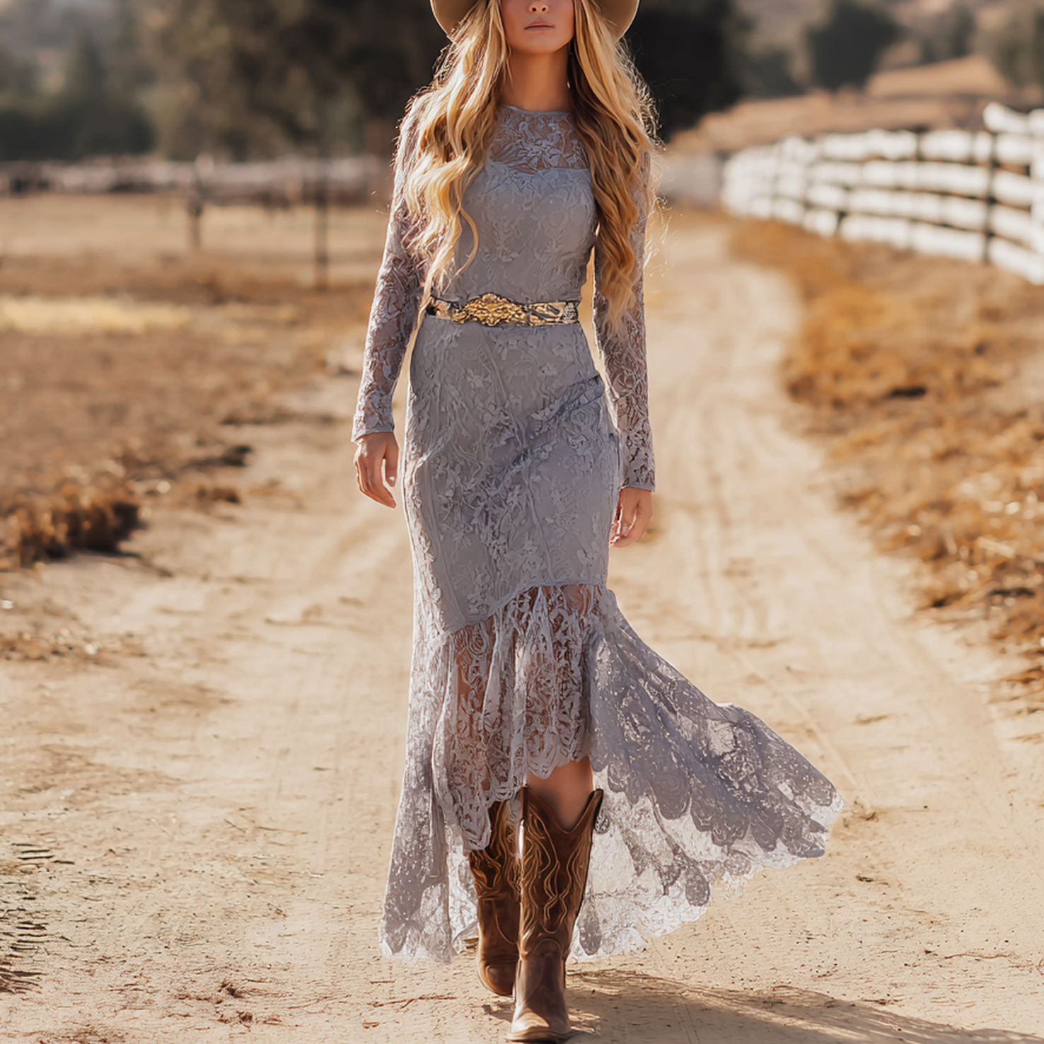 Women's Vintage Elegant Lace Maxi Dress