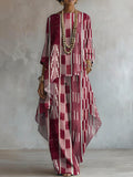Elegant Retro Geometry Print Two-piece Set