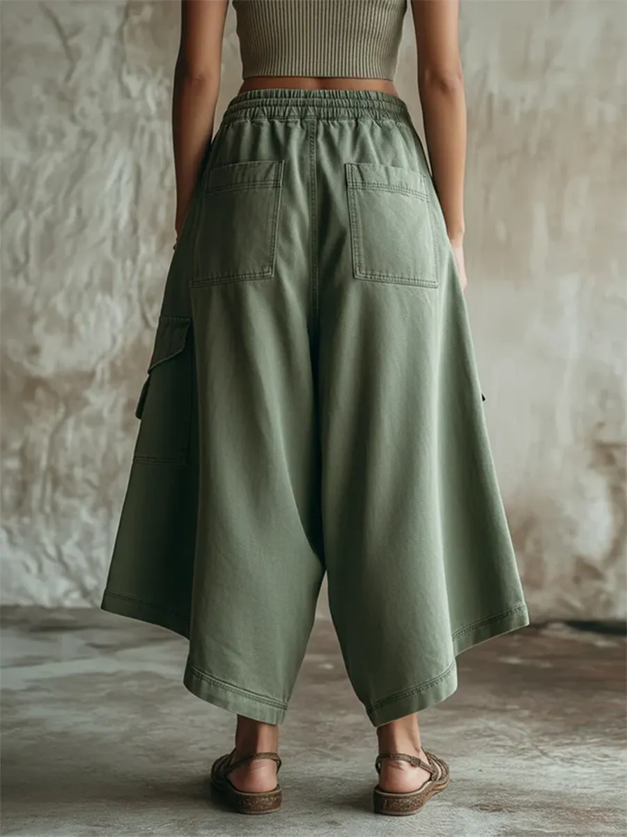 Casual Cozy Cargo Pocket Extra-wide Leg Pants