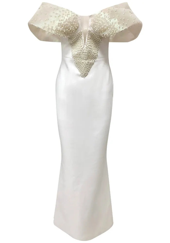Bardot Pearl Maxi Dress White