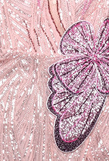 Strapless Sequin Floral Maxi Dress Pink