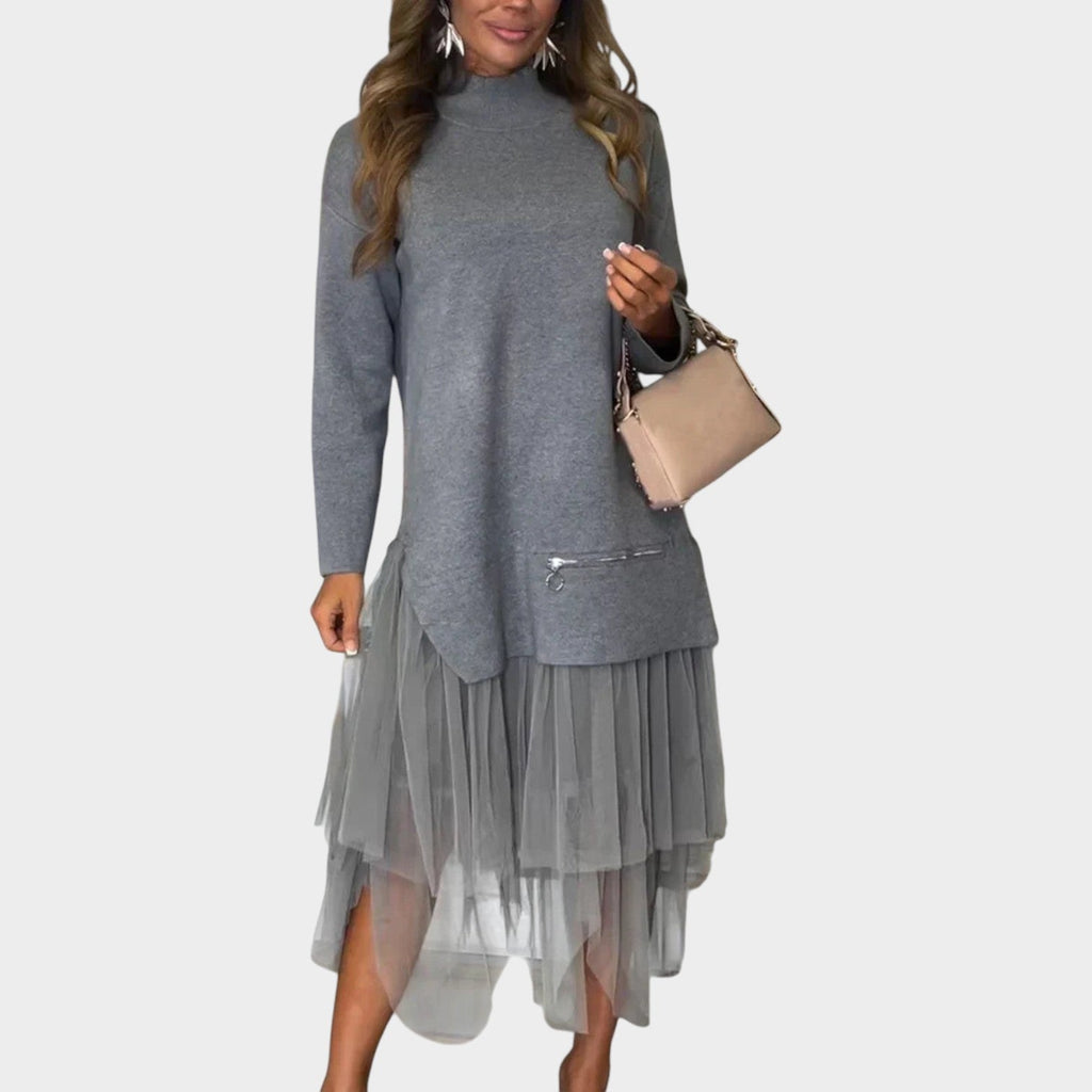 Layered Knit Top & Tulle Skirt Set