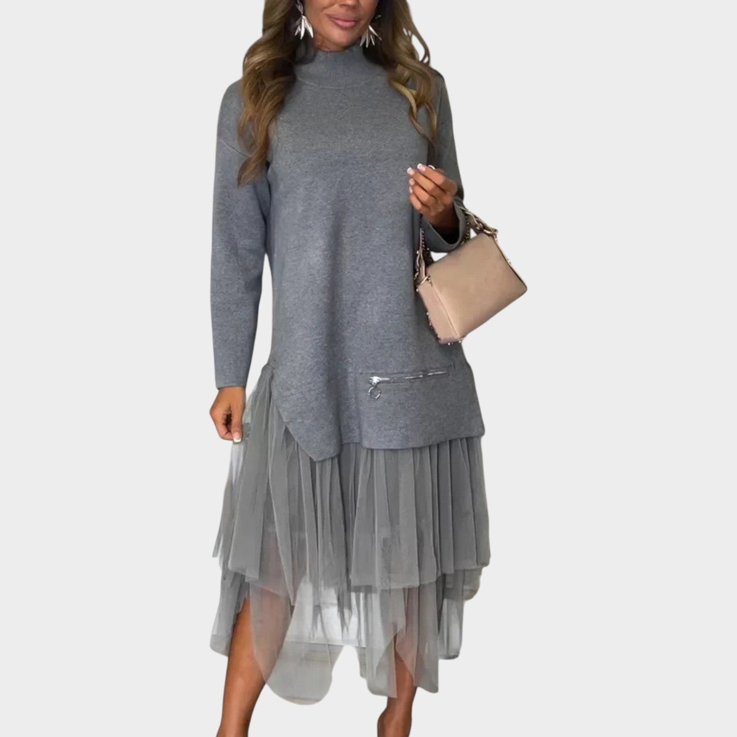 Layered Knit Top & Tulle Skirt Set