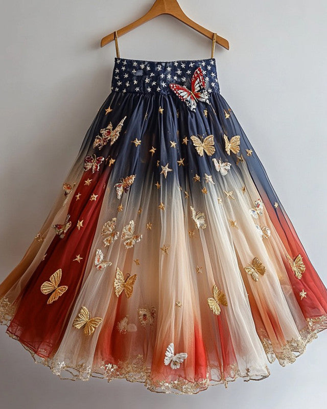 Independence Day themed butterfly skirt 170b