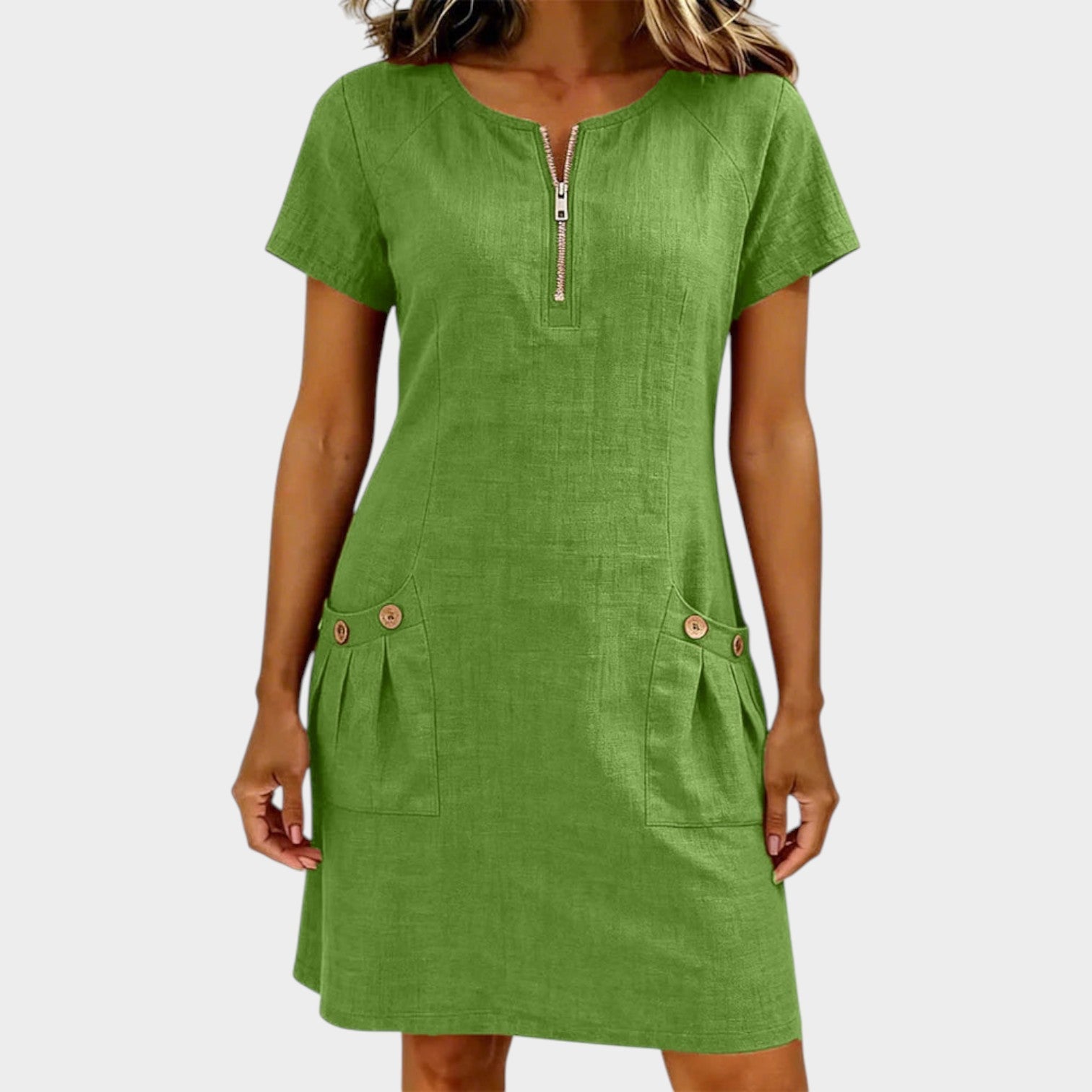 Everyday Zip-Front Mini Dress