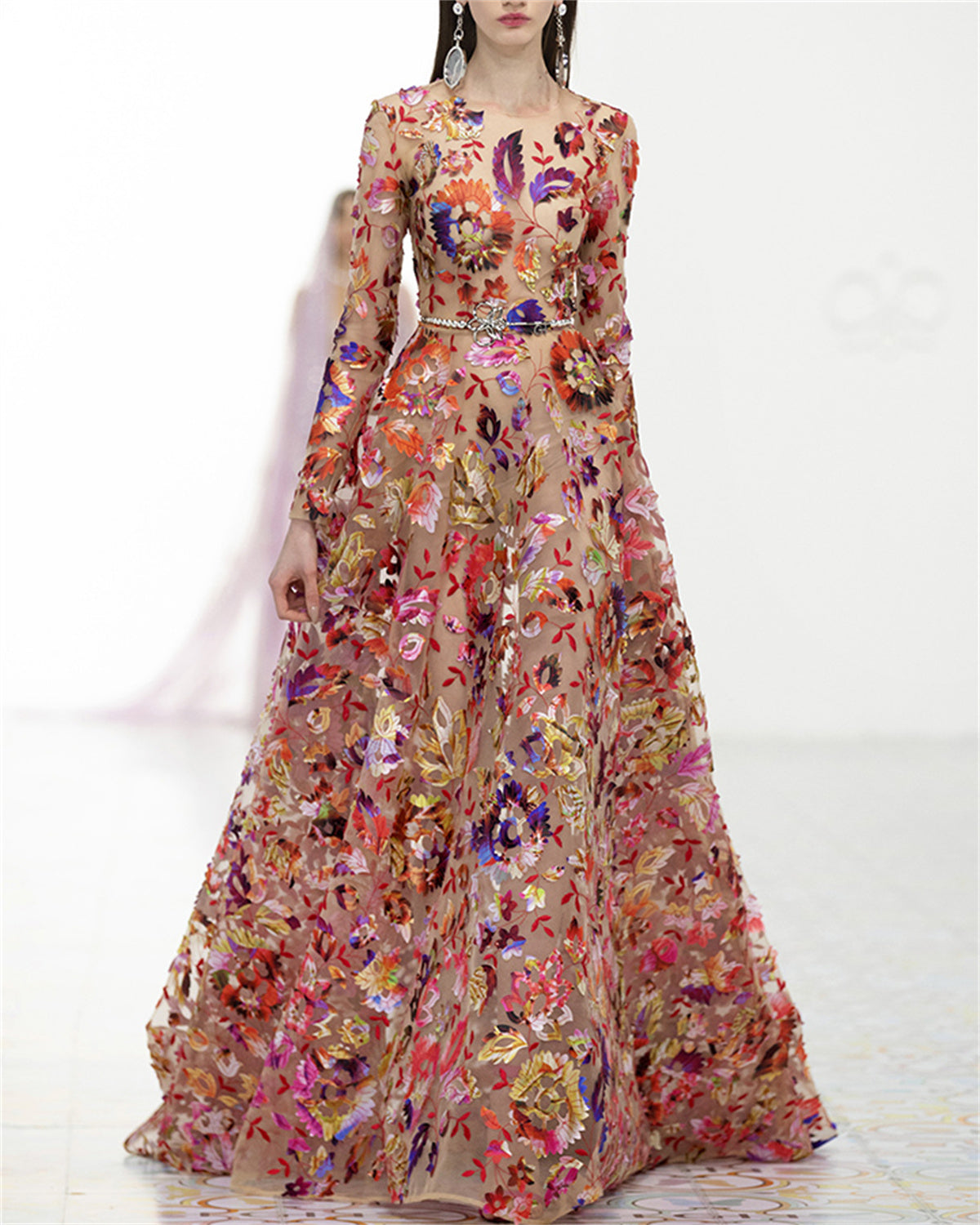 Women's Solid Color Embroidery Dress