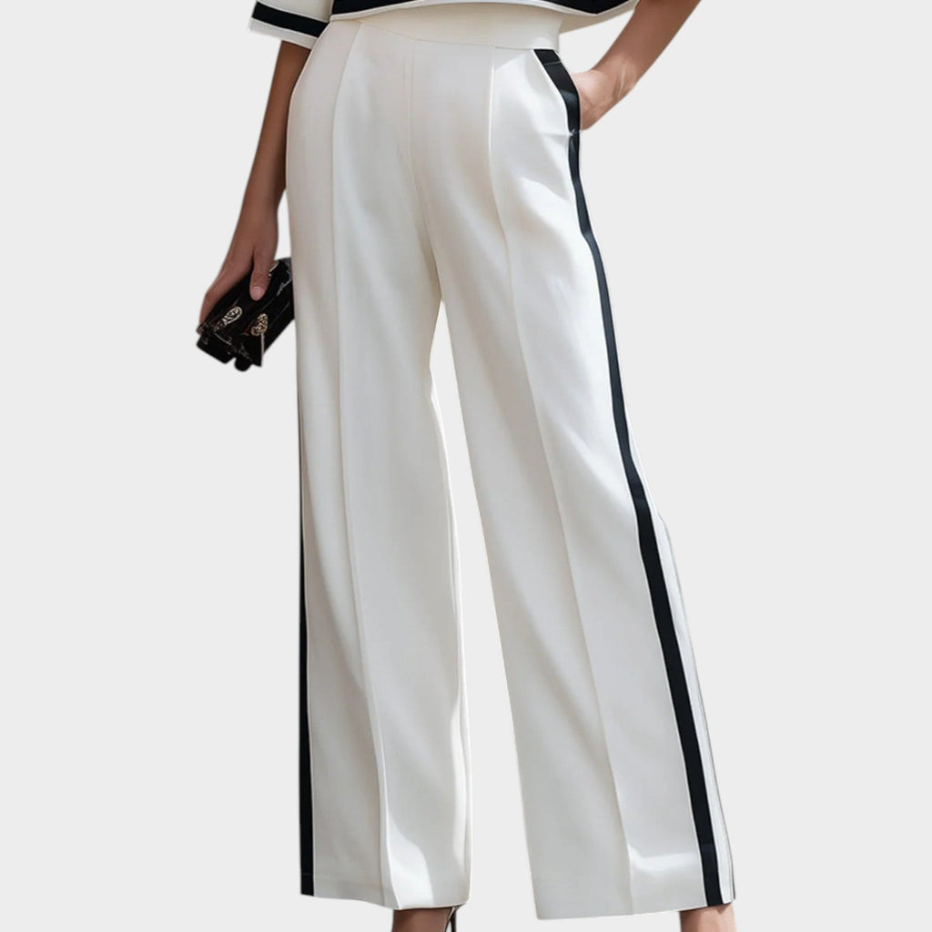 Modern Contrast Trim Two-Piece Set