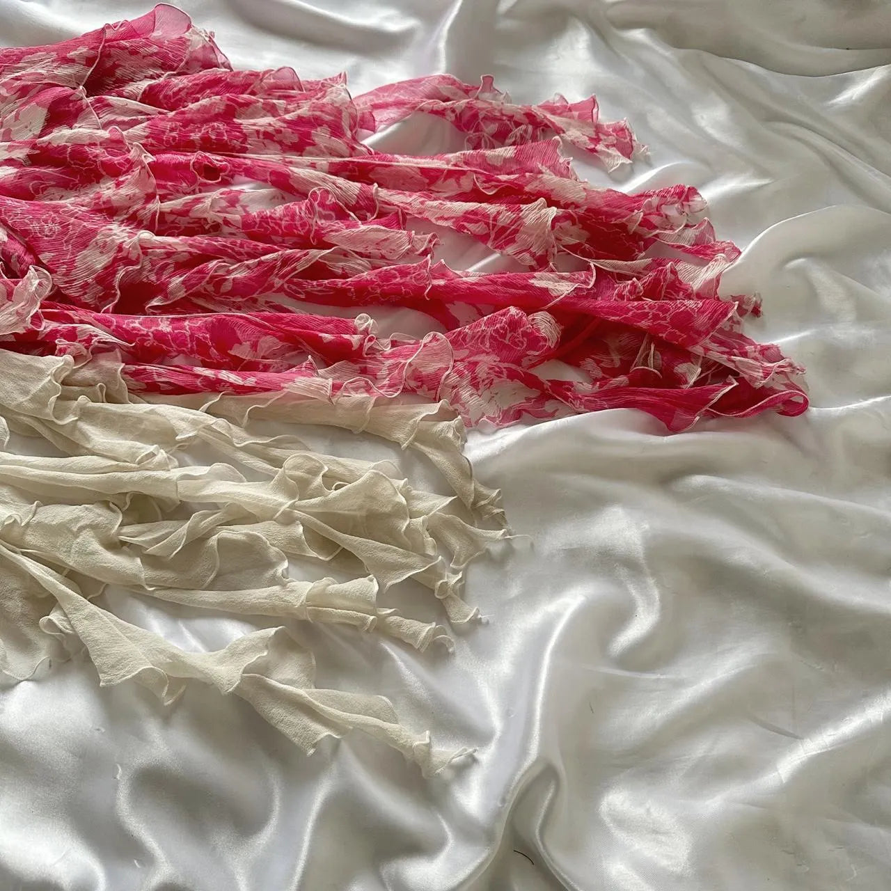 Women's White and Pink Dress
