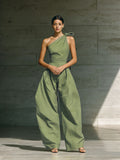 One-Shoulder High-Waisted Wide-Leg Jumpsuit with Bow Detail - Summer Chic 2026