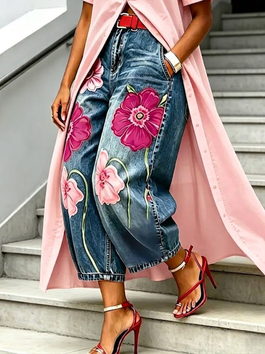 Casual Printed Jeans