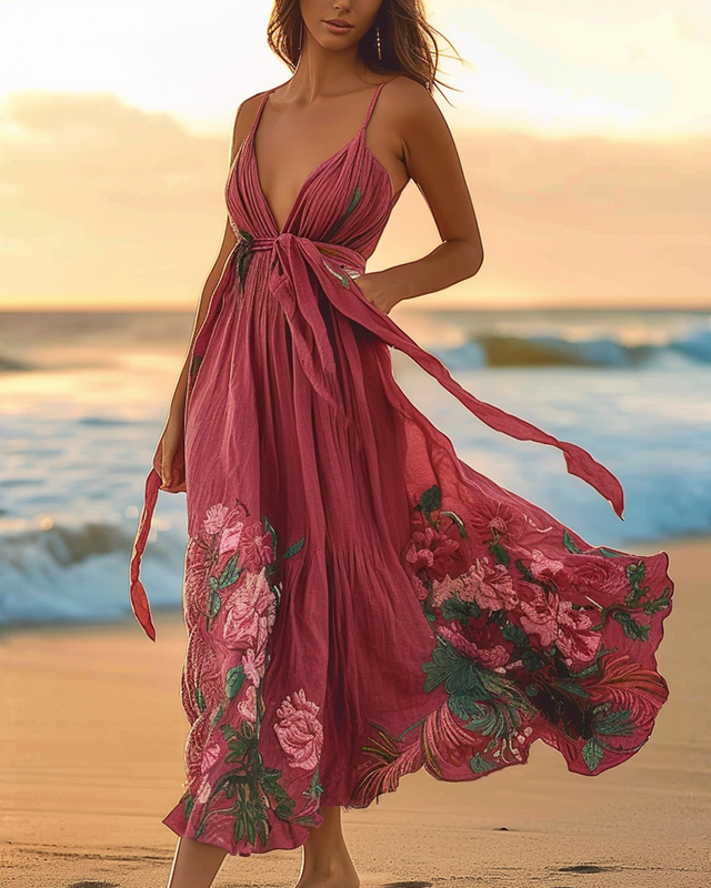 Summer original seaside resort dress f425