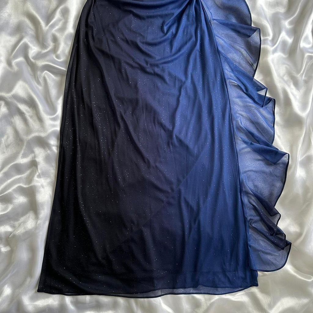 Betsy & Adam Women's Black and Blue Dress