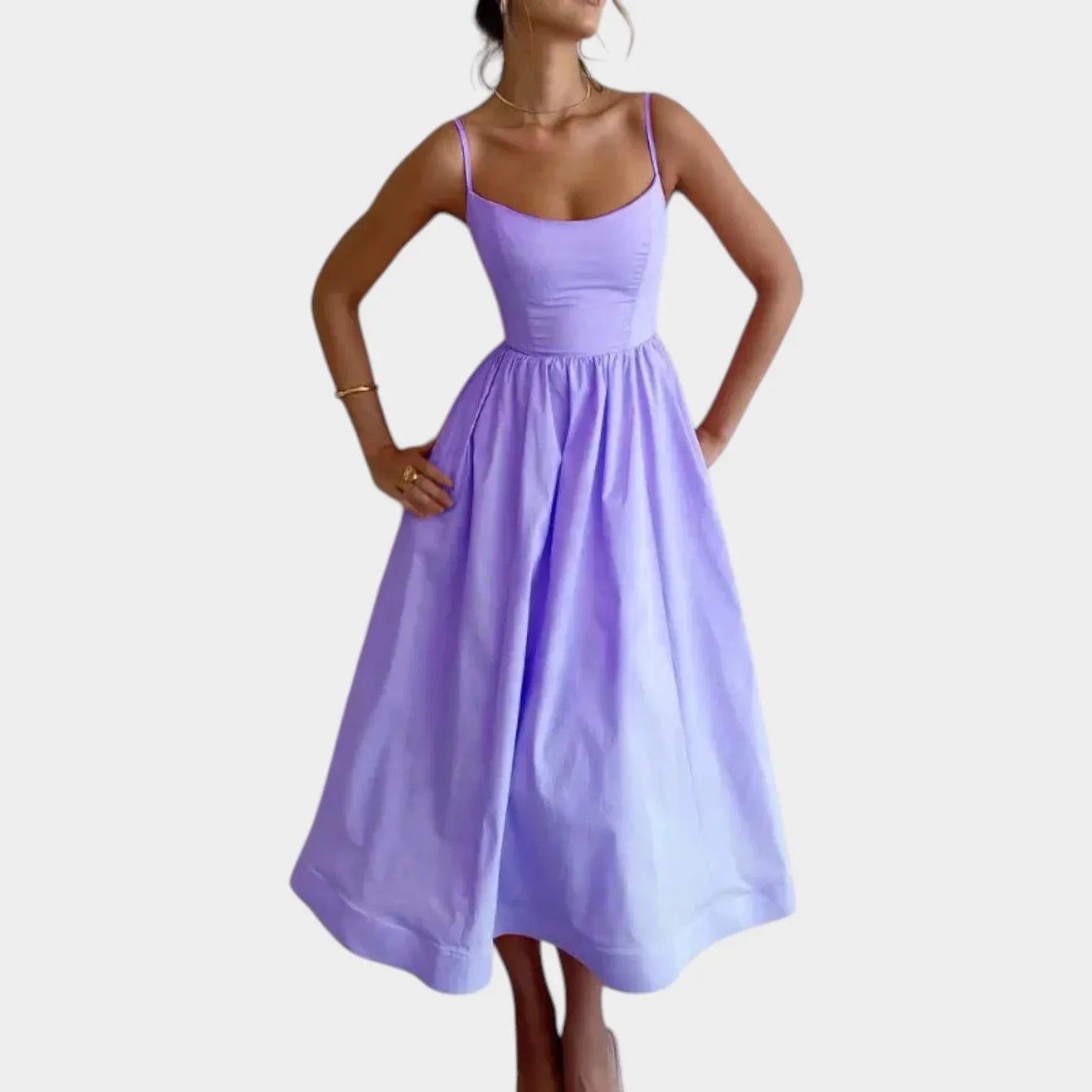 Spaghetti Strap Flowy Midi Dress