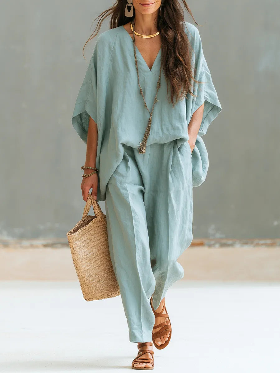 Bohemian Mint Green Linen Set
