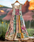 Vintage Floral Lace Patchwork Dress 0e32