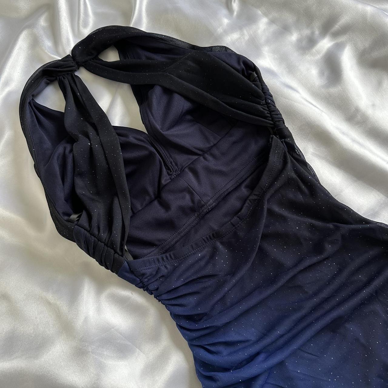 Betsy & Adam Women's Black and Blue Dress