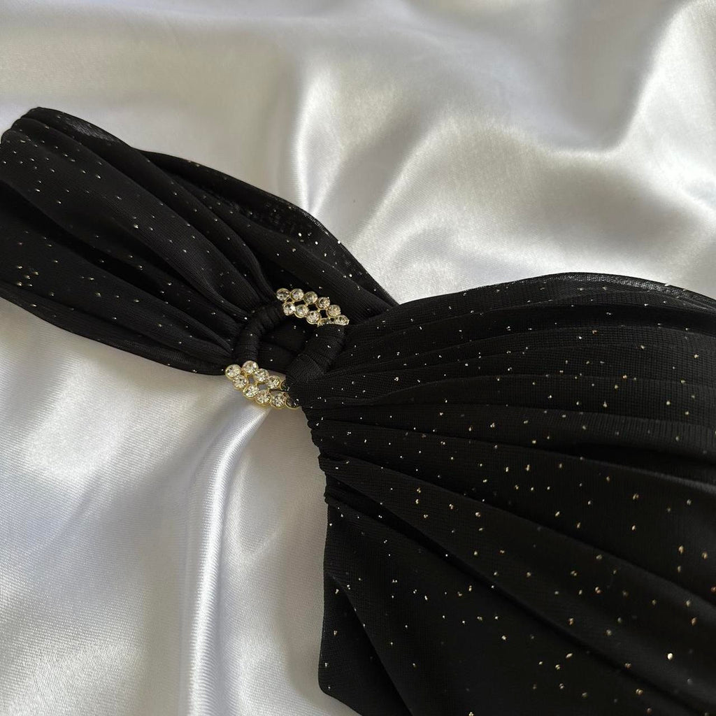 Betsy & Adam Women's Black and Gold Dress