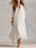 Romantic White Lace Maxi Dress