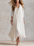 Romantic White Lace Maxi Dress