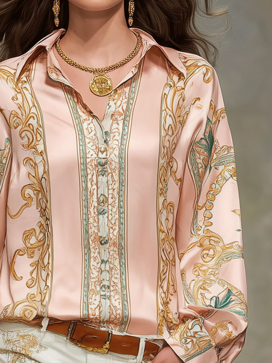 Bohemian Luxe Satin Print Blouse