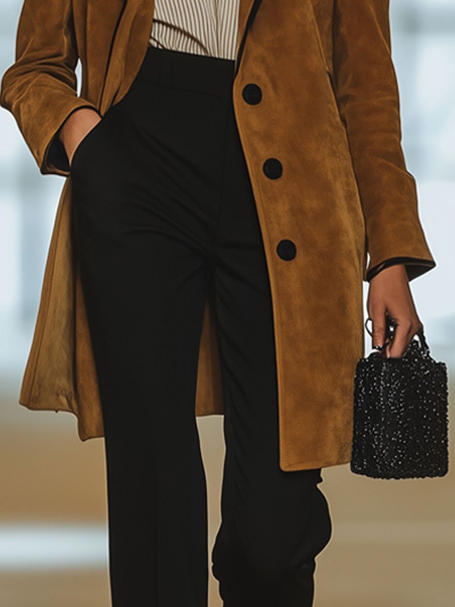 [24-hour shipping out]Casual Loose Vintage Suede Single Breasted Lapel Coat