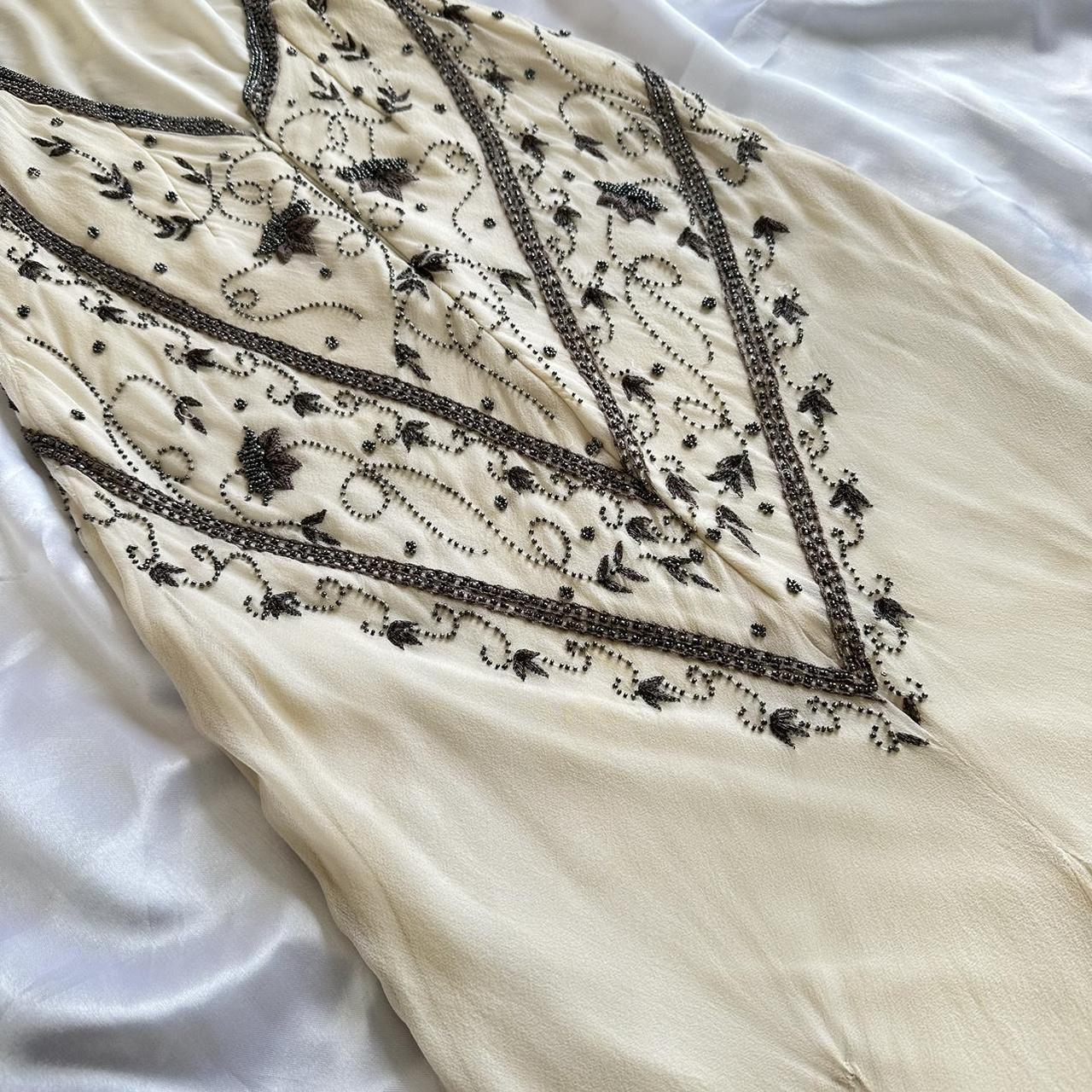 Women's Cream and Grey Dress