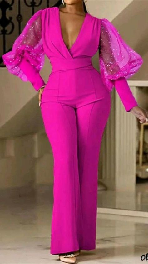 Chic Plain Plunging Long Sleeve Ruched Cocktail Jumpsuits