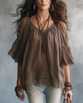Bohemian Chocolate Brown Top