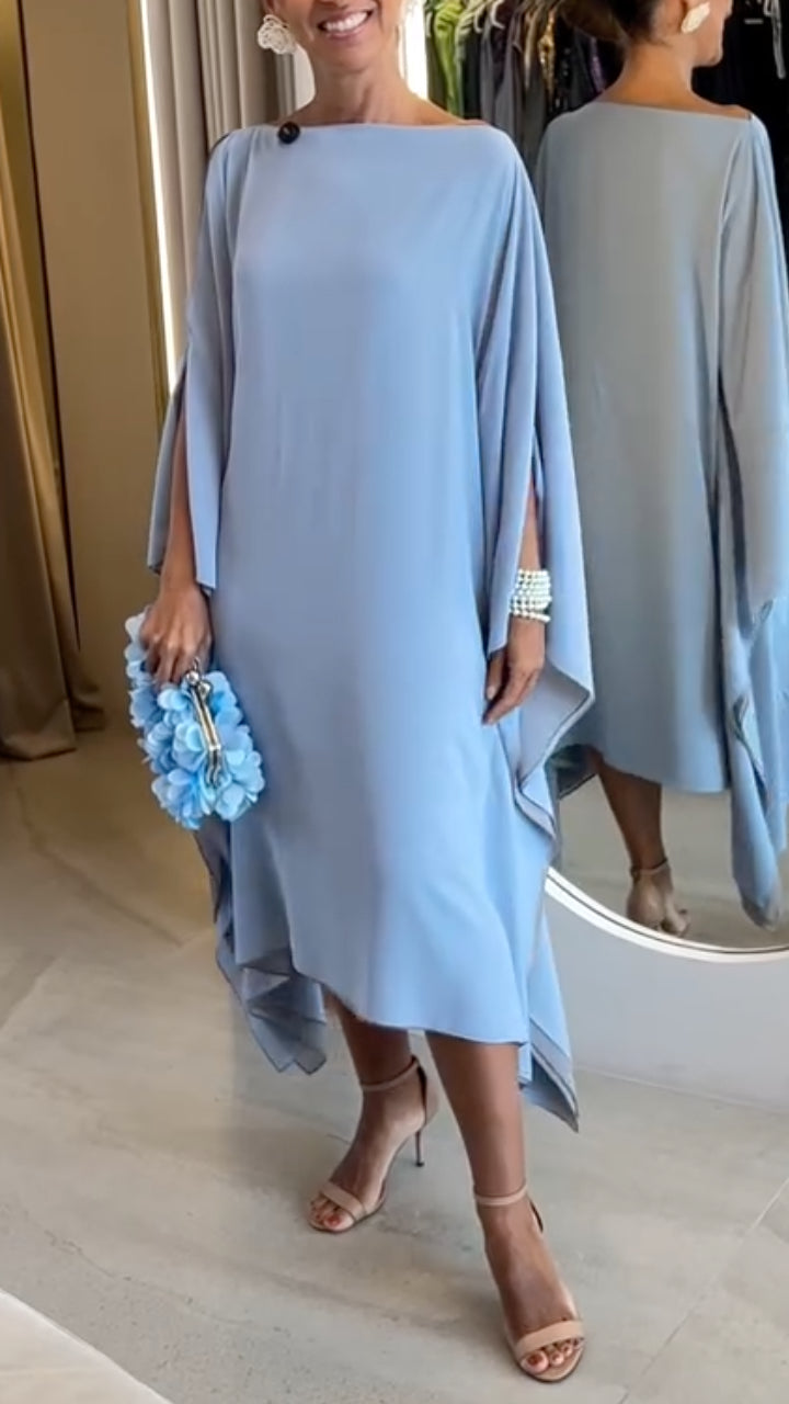 Light Blue Draped Kaftan Maxi Dress