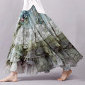 Vintage Boho Lace Flowy Wide Skirt