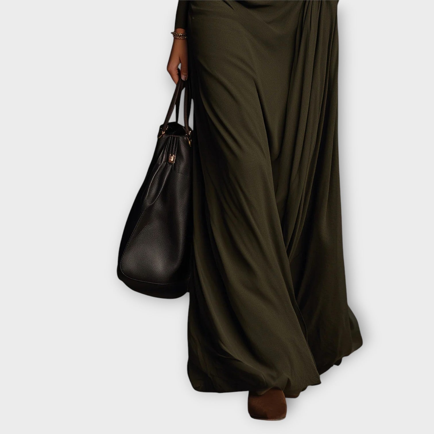 Draped Silhouette Maxi Dress