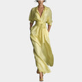 Belted Flowing Maxi Shirt Dress