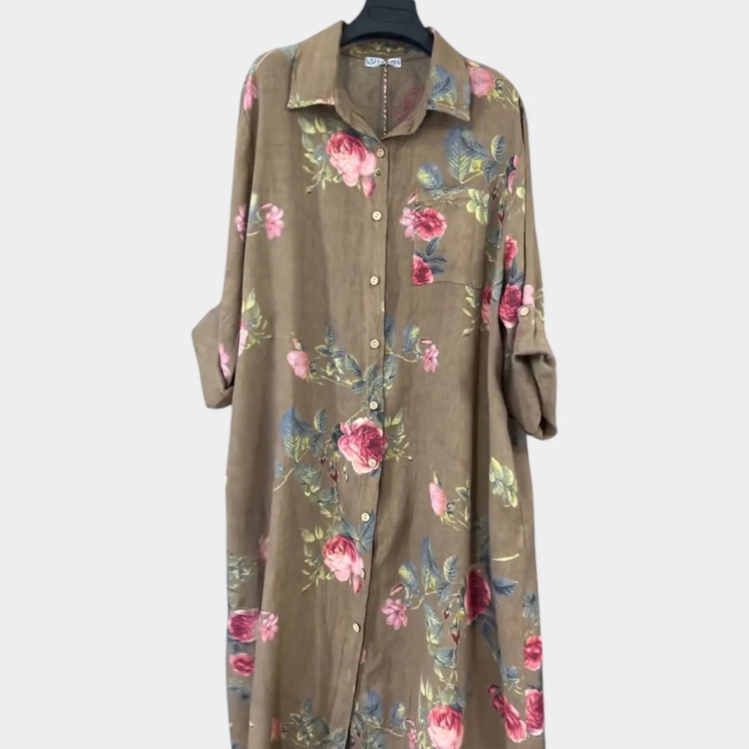 Floral Button-Down Shirt Dress
