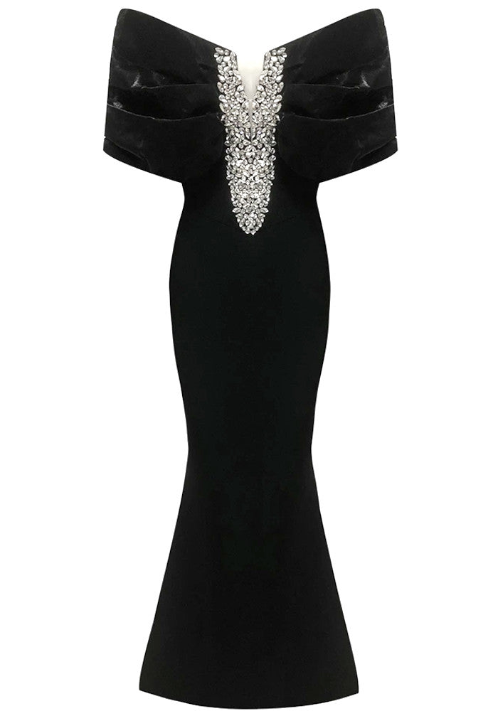 Bardot Crystal Detail Maxi Dress Black