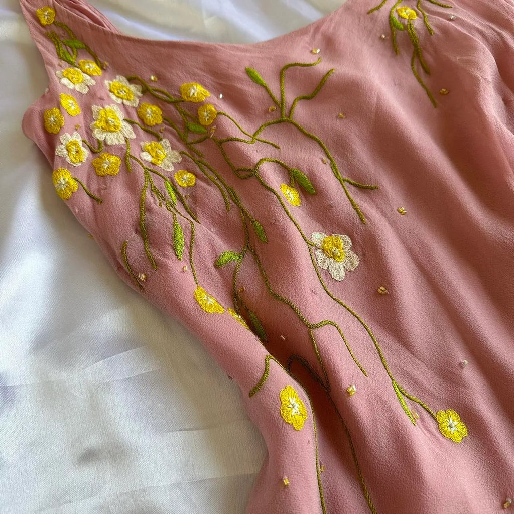 Women's Pink and Yellow Dress