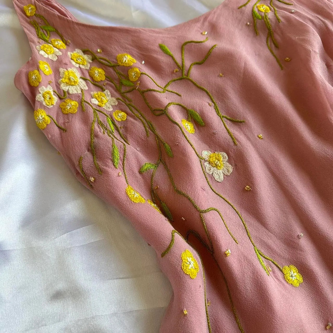 Women's Pink and Yellow Dress