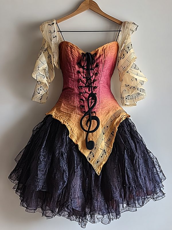 Summer casual music theme fashion design dress 3b84