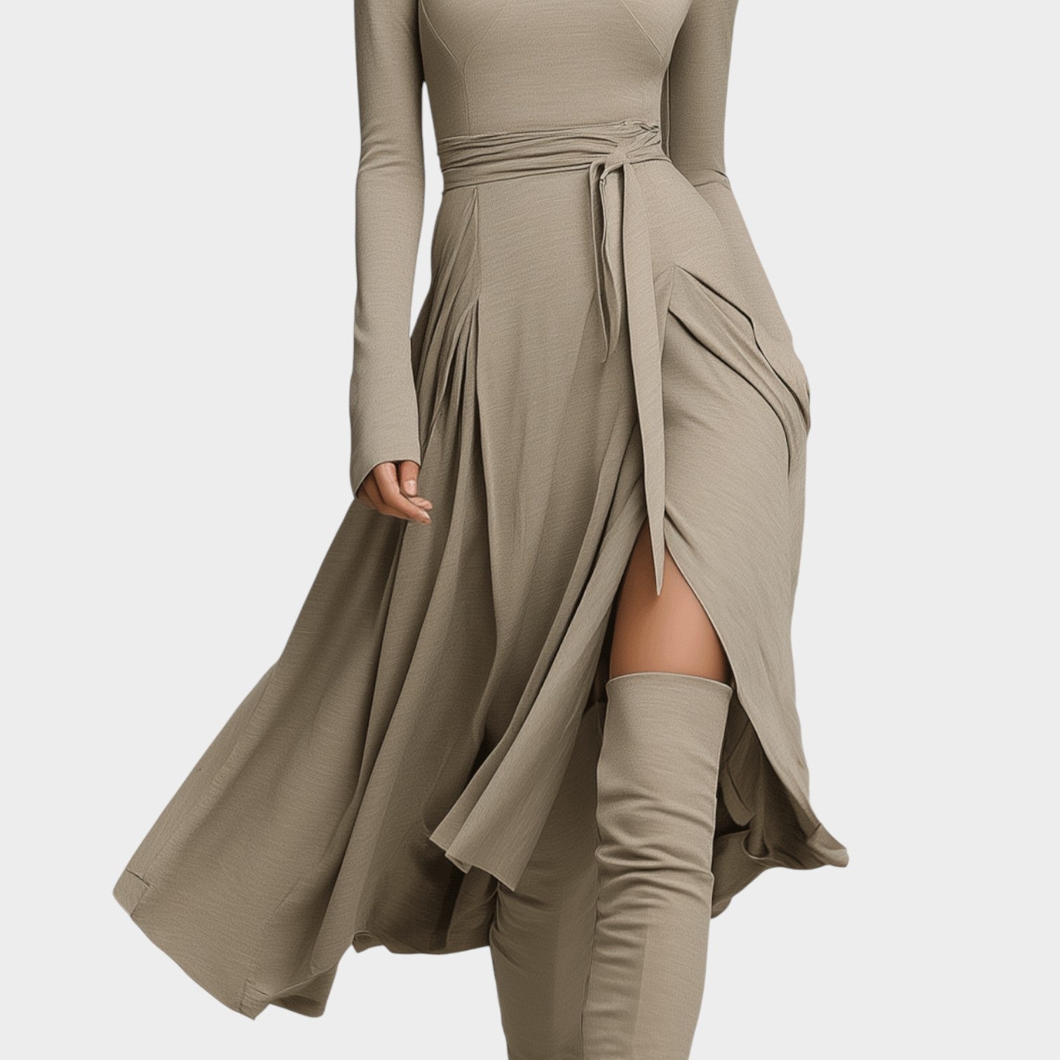 Modern Wrap Turtleneck Dress