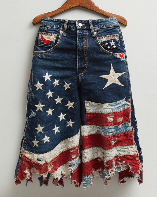 Summer Casual Independence Day Themed Skirt b41a