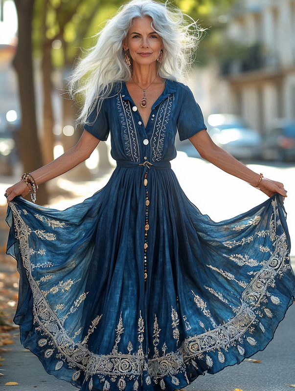 Summer vacation fashion elegant contrast color dress 40e0