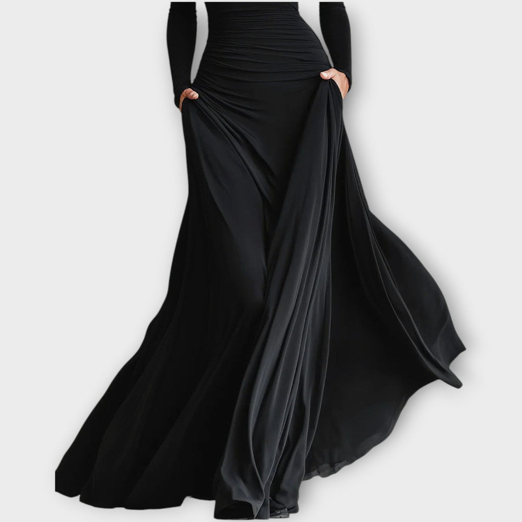 Elegant Long-Sleeve Evening Gown